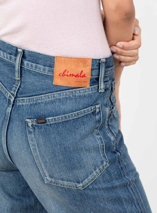 CS39-MP03B Selvedge Denim Straight Cut Jeans by Chimala in Dark Distress at Couverture & The Garbstore
Close-up