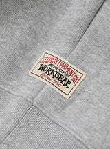 Fleece Raglan Crew Grey Heather by Stussy at Couverture & The Garbstore 
Close up 