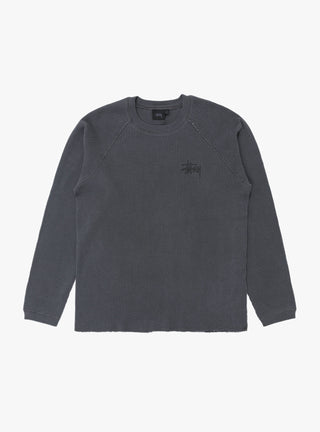 Raglan Thermal Basic Stock Washed Black by Stussy at Couverture & The Garbstore
Front