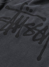 Raglan Thermal Basic Stock Washed Black by Stussy at Couverture & The Garbstore
Close up 