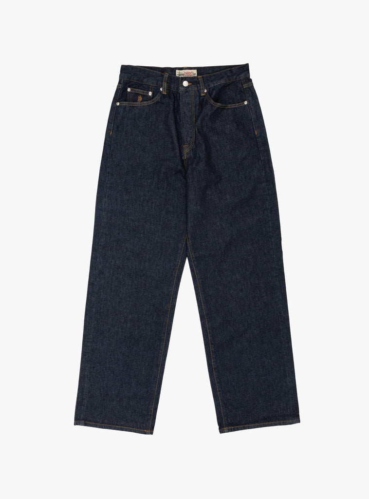 Relaxed Jeans Denim Rinsed Indigo by Stussy at Couverture & The Garbstore
Front