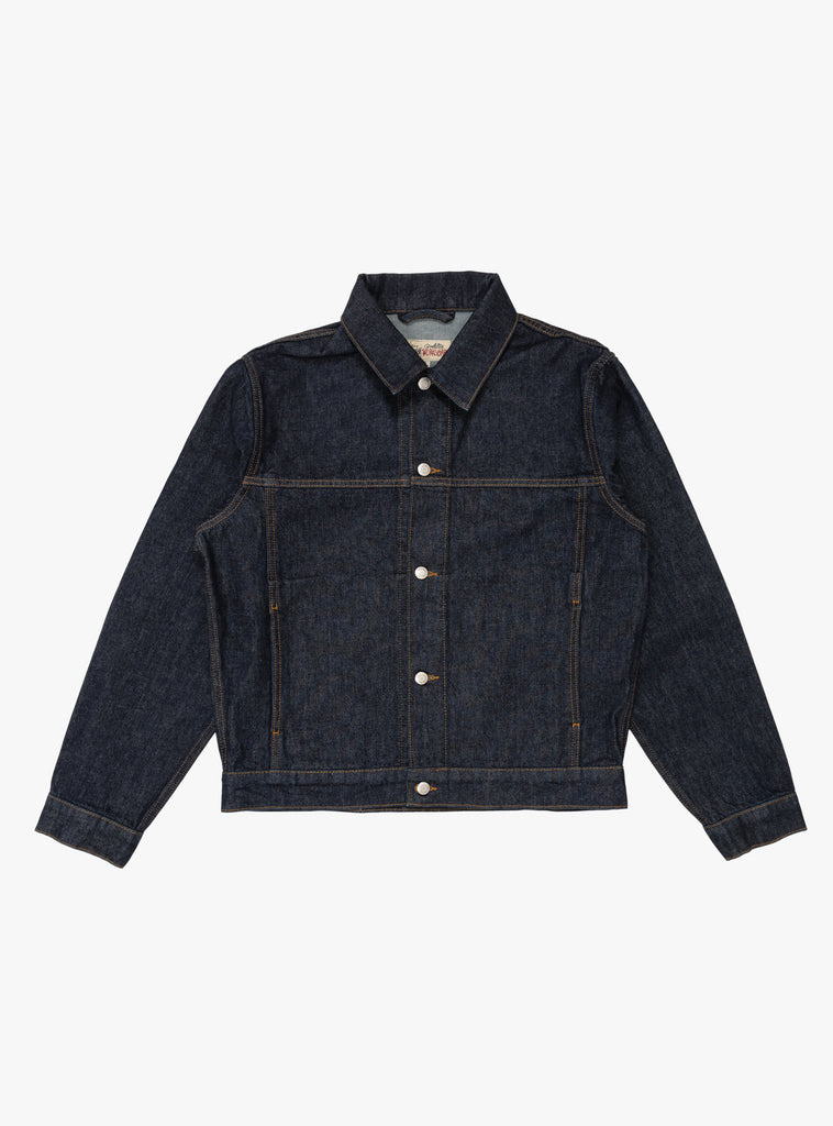 Trucker Denim Rinsed Indigo by Stussy t Couverture & The Garbstore
Front