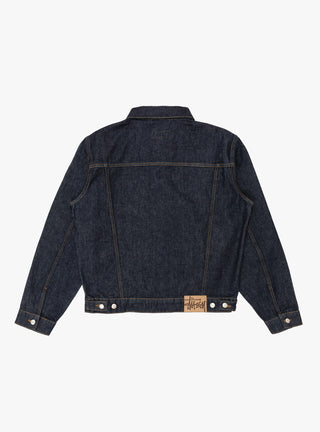 Trucker Denim Rinsed Indigo by Stussy t Couverture & The Garbstore
Back