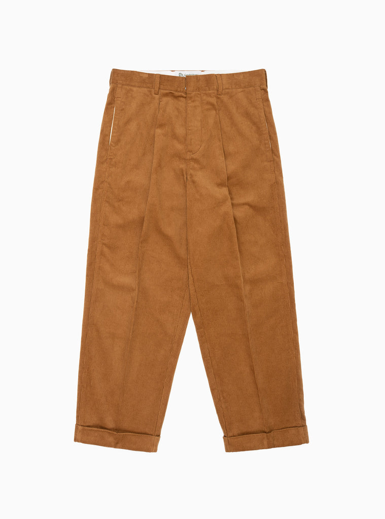 Manager Pleated Cord Pants Tobacco Brown by Garbstore | Couverture & The Garbstore