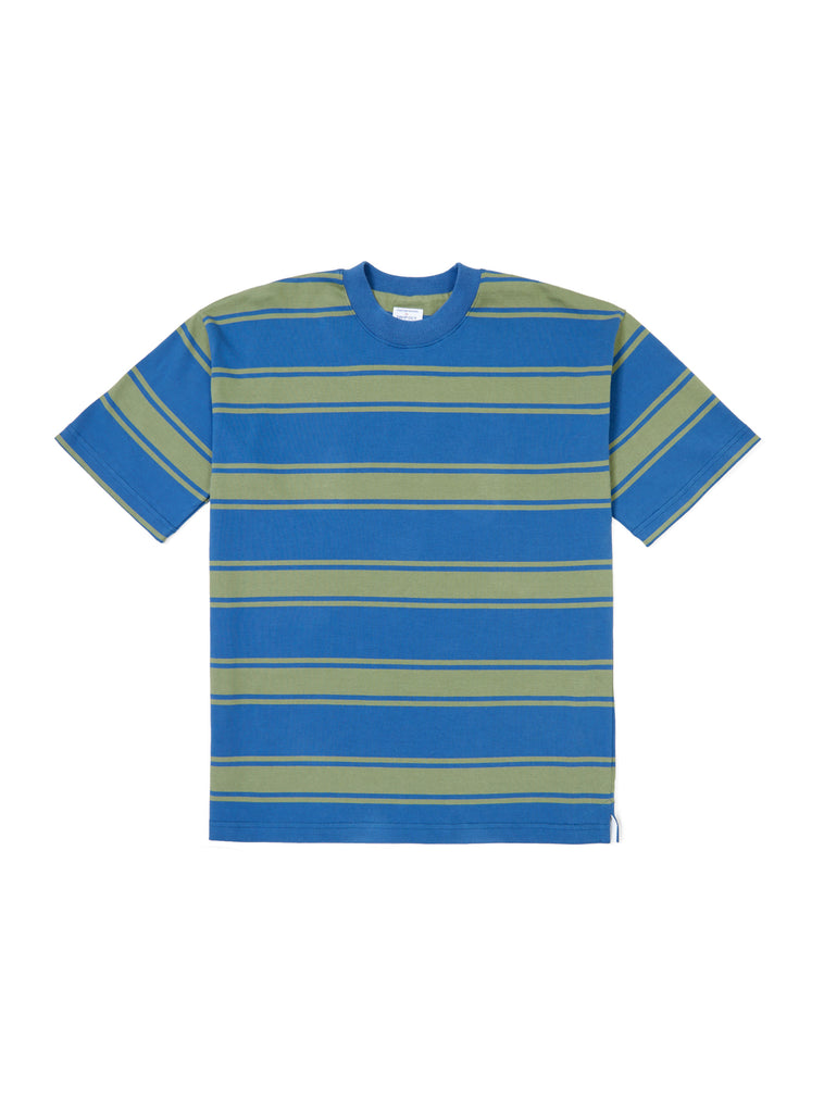 Drop Out Sports Stripe Tee in Blue & Green at Couverture and The Garbstore