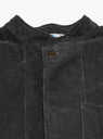 Watch Cotton Jacket Charcoal by TDR at Couverture and The Garbstore collar close up 