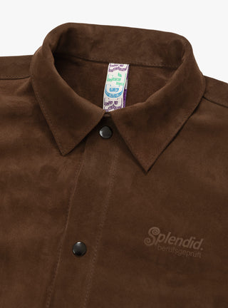 Leather Welding Jacket Brown by TDR at Couverture & The Garbstore 
Close-up