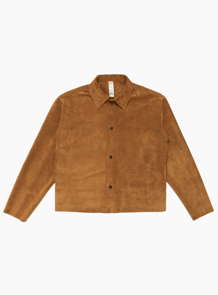 Leather Welding Jacket Tan by TDR at Couverture & The Garbstore
Front View