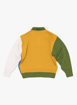 Block Polo Sweater Amber & Blue by TDR at Couverture and The Garbstore rear