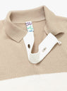 Stripe Polo Sweater Tan by TDR at Couverture and The Garbstore close up