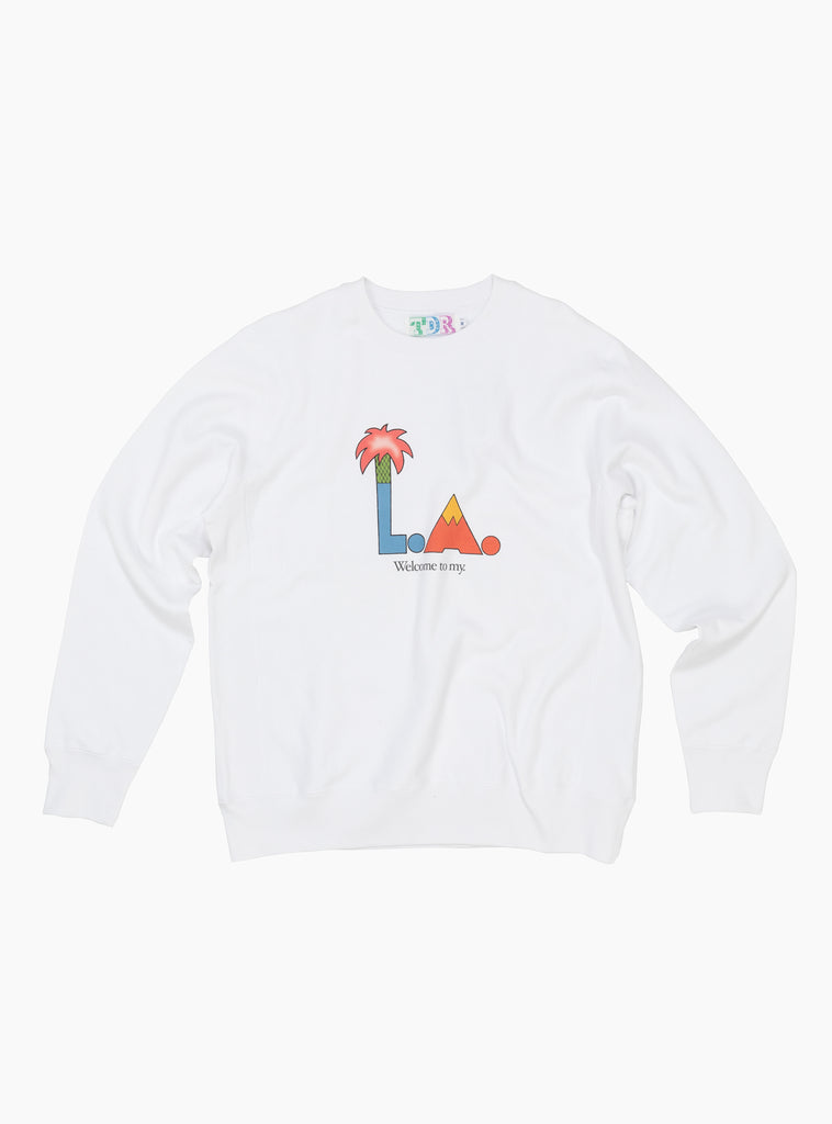 LA Sweatshirt White by TDR at Couverture and The Garbstore