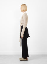 Wrap Cardigan Oatmeal by Lauren Manoogian at Couverture and The Garbstore side profile 