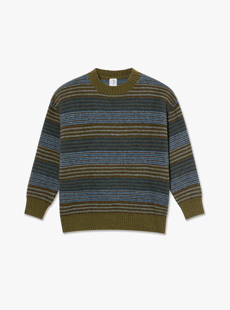 George Sweater Blue Green Stripe by Polar Skate Co. at Couverture and The Garbstore 