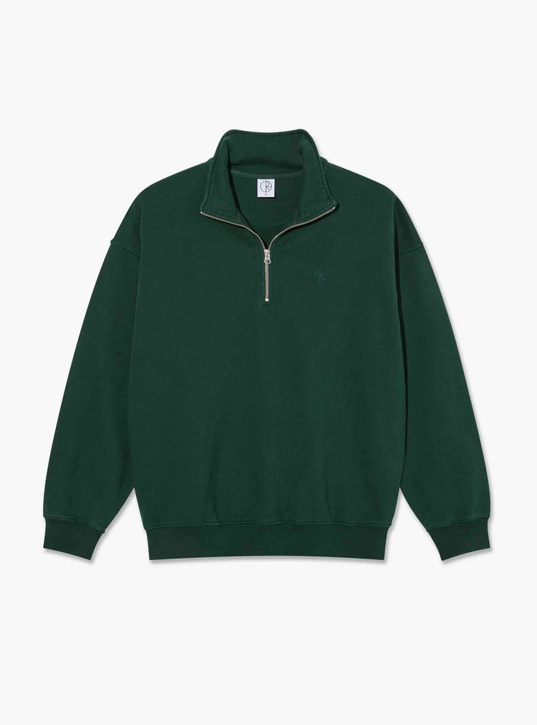 Frankie Half Zip Sweater Dark Emerald by Polar Skate Co. at Couverture and The Garbstore