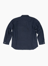 Grande Zip Shirt Navy by TDR at Couverture and The Garbstore rear 