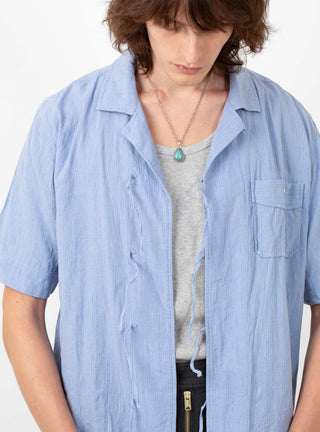 Noragi Shirt Blue by TDR at Couverture and The Garbstore close up 