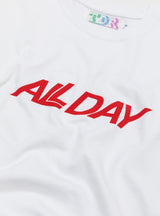 All Day T-Shirt White by TDR at Couverture and The Garbstore close up 