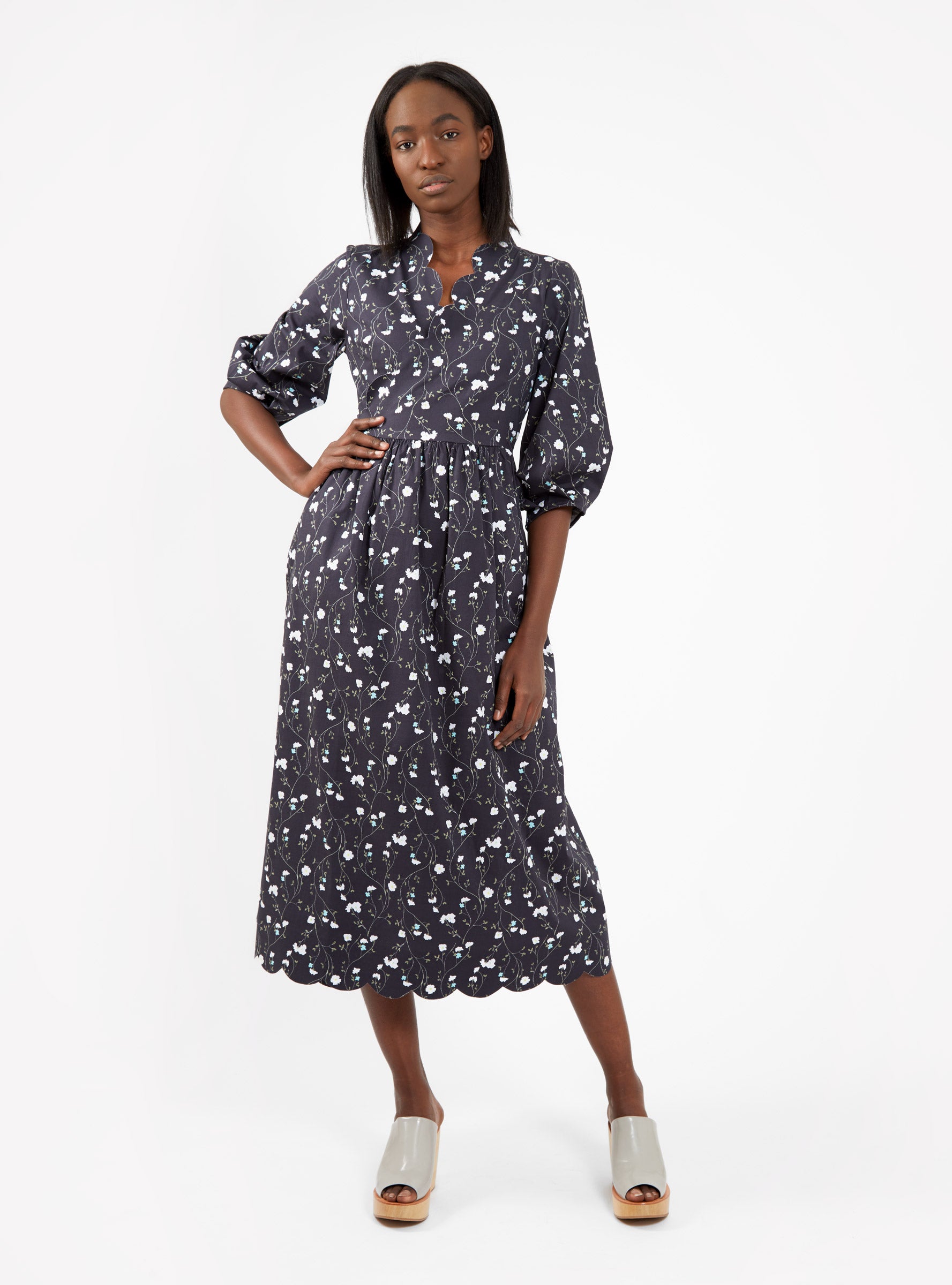 Marianna Dress Navy Floral by Naya Rea | Couverture & The Garbstore