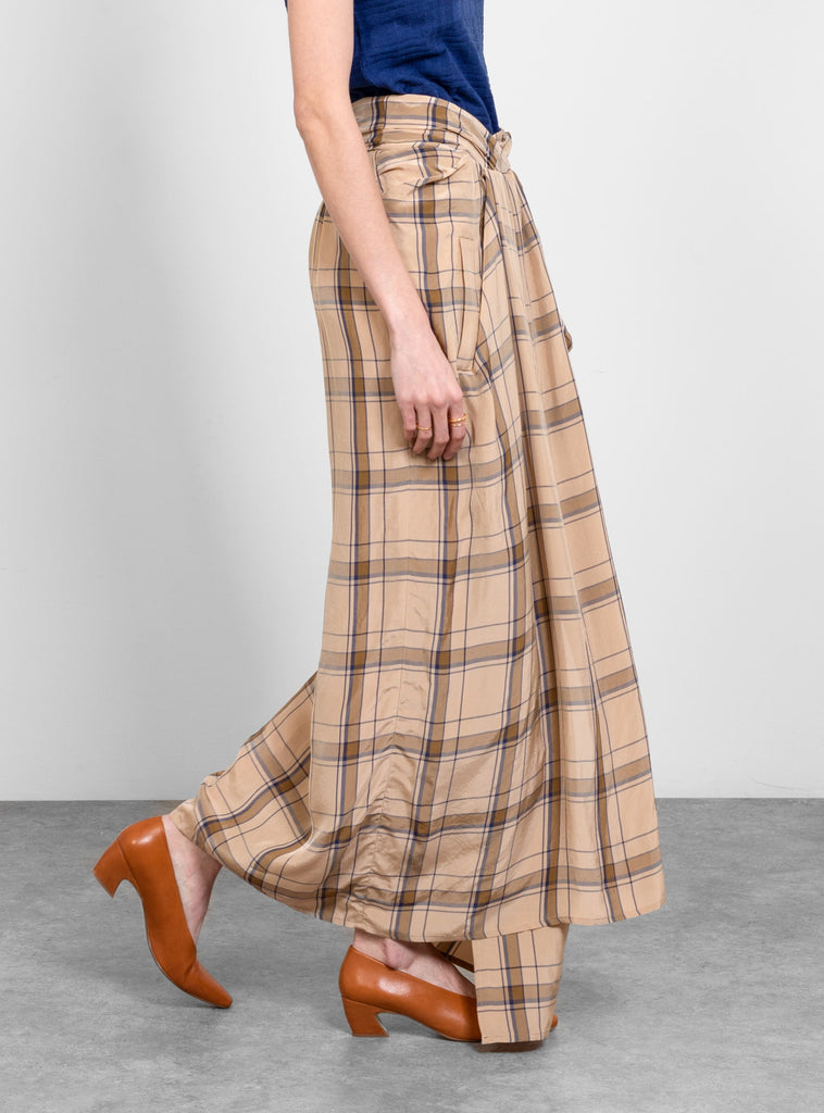 Safra Skirt Beige Checks by Christian Wijnants | Couverture & The Garbstore