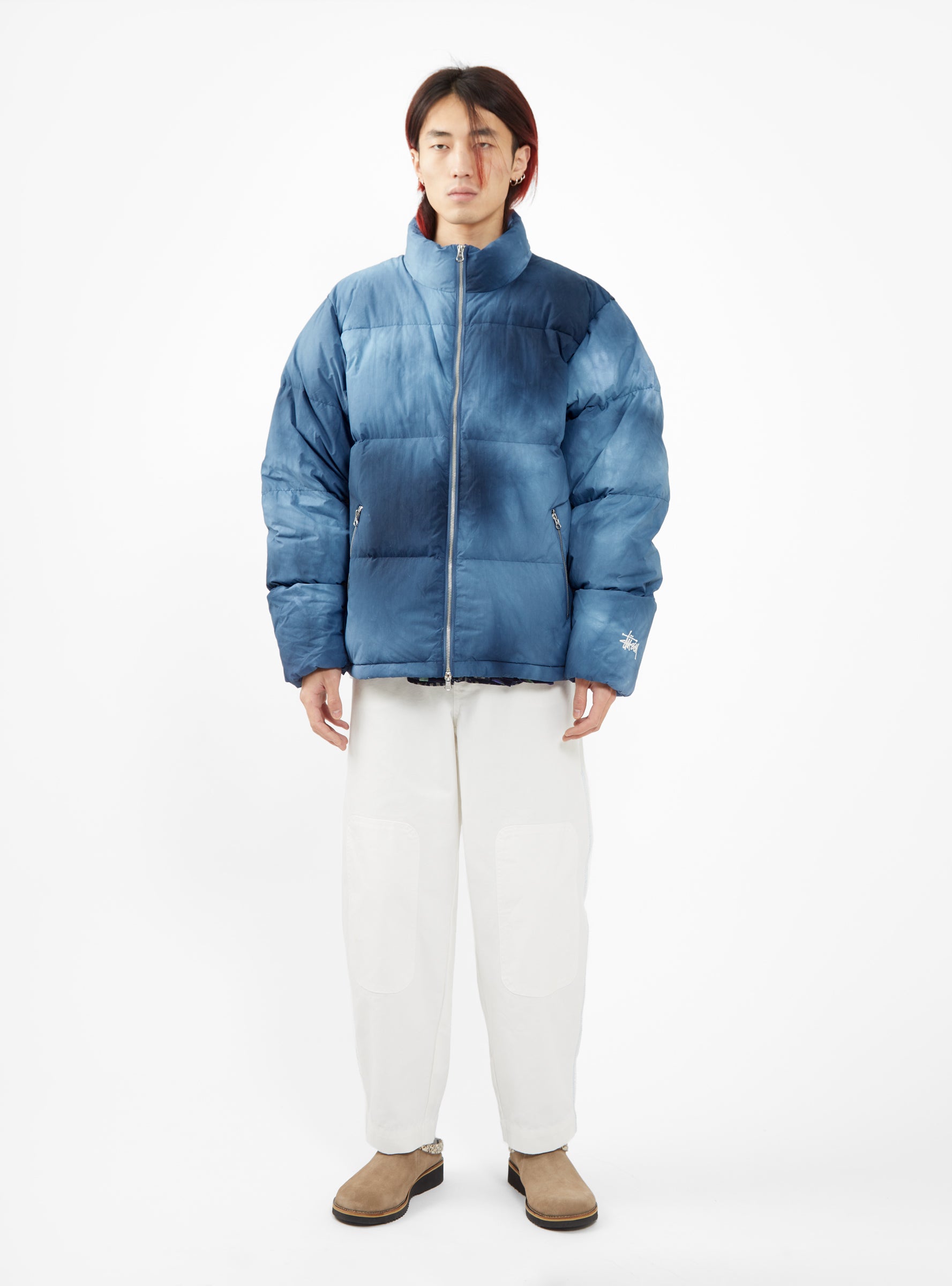 Recycled Nylon Down Puffer Jacket Navy