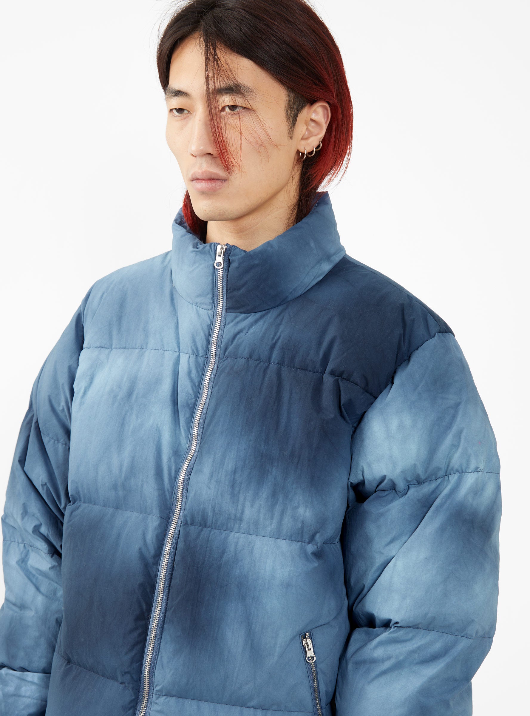 Recycled Nylon Down Puffer Jacket Navy by Stüssy | Couverture