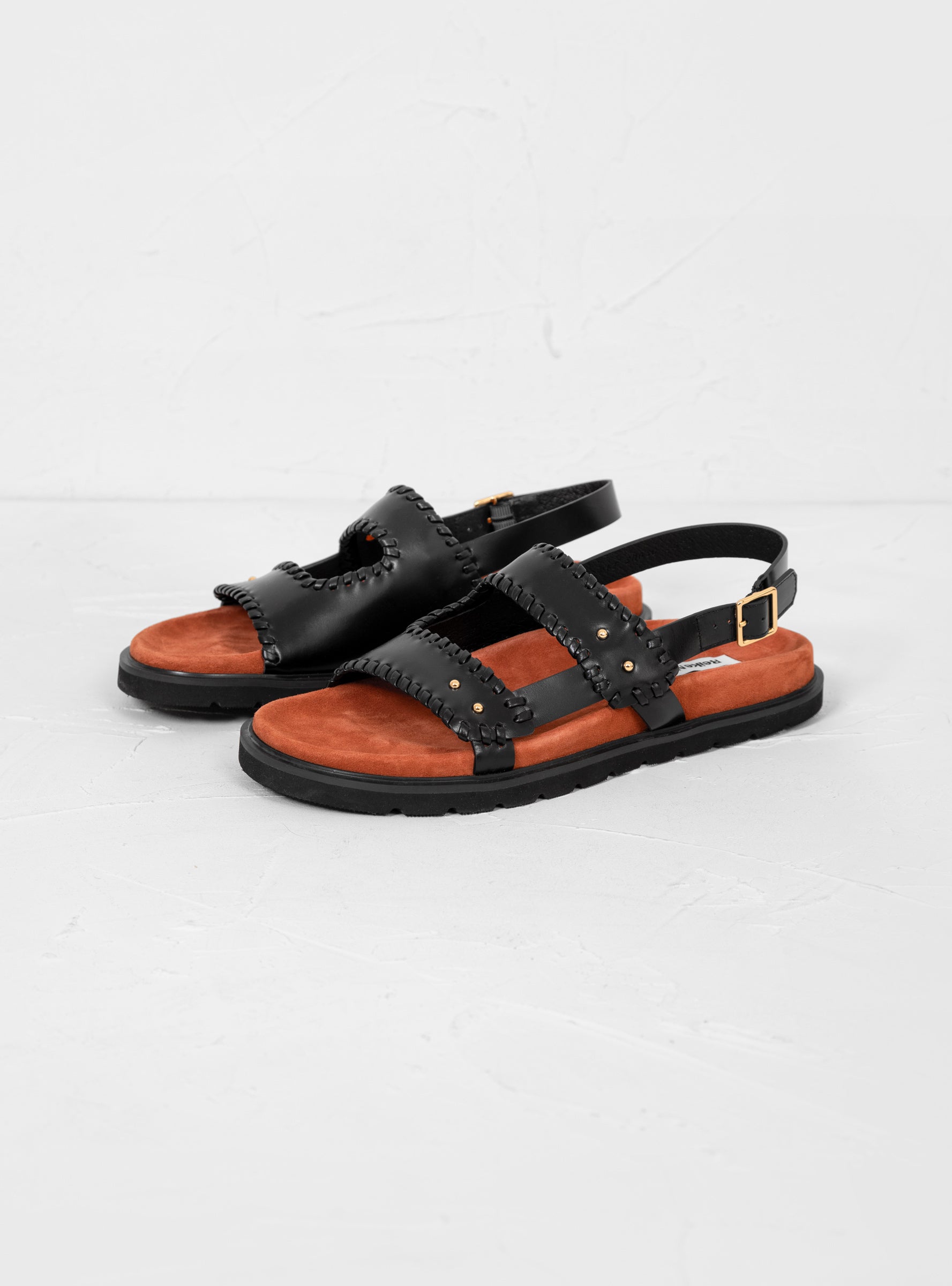 Turnover Mold Sandals Black & Rose Pink