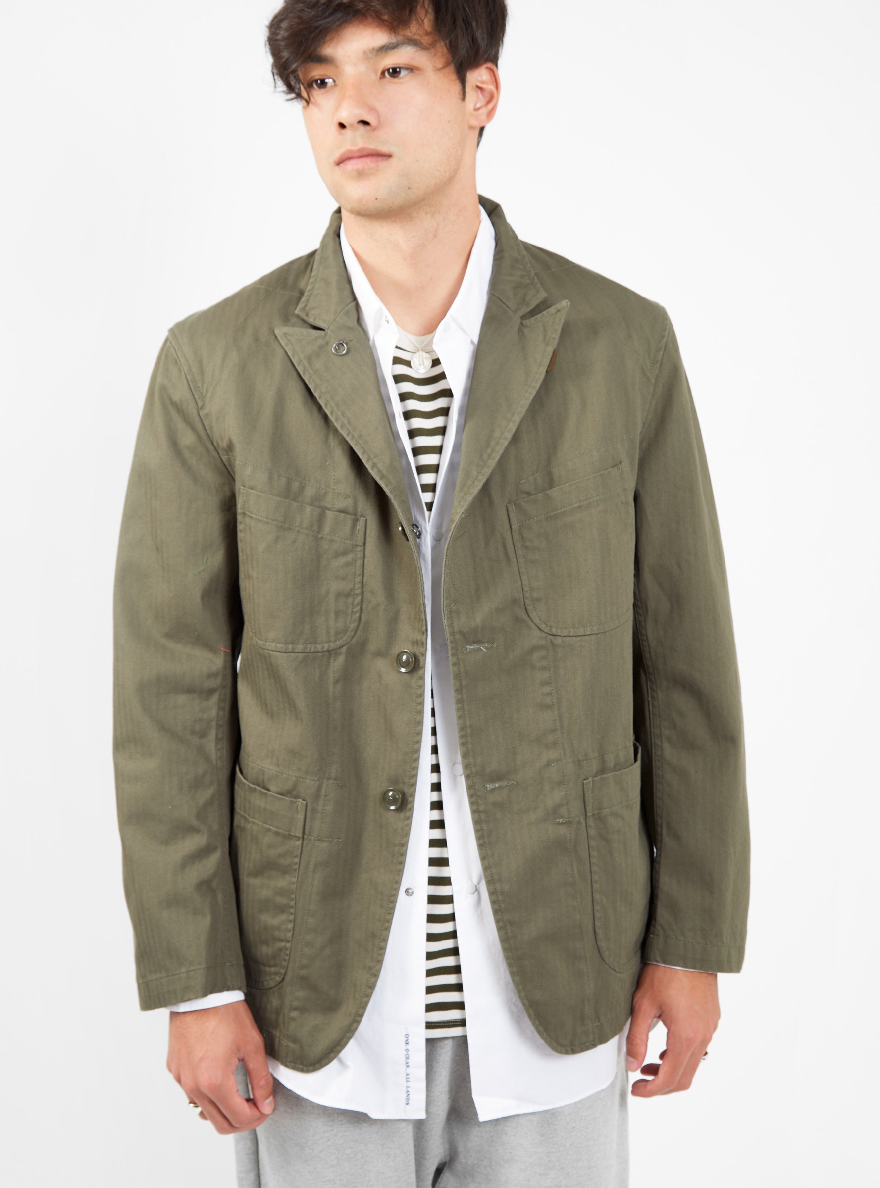 Bedford Cotton Herringbone Twill Jacket Olive