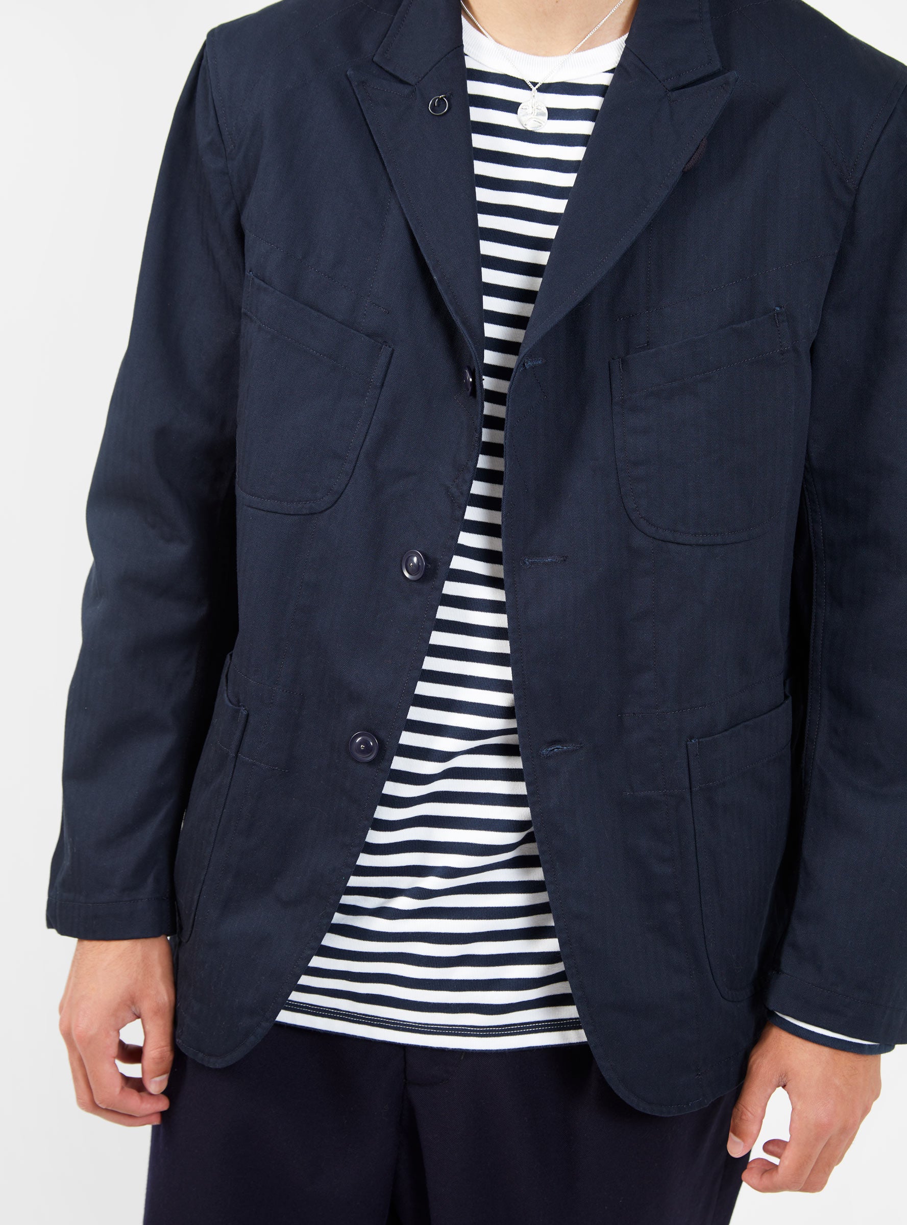 Bedford Cotton Herringbone Twill Jacket Navy