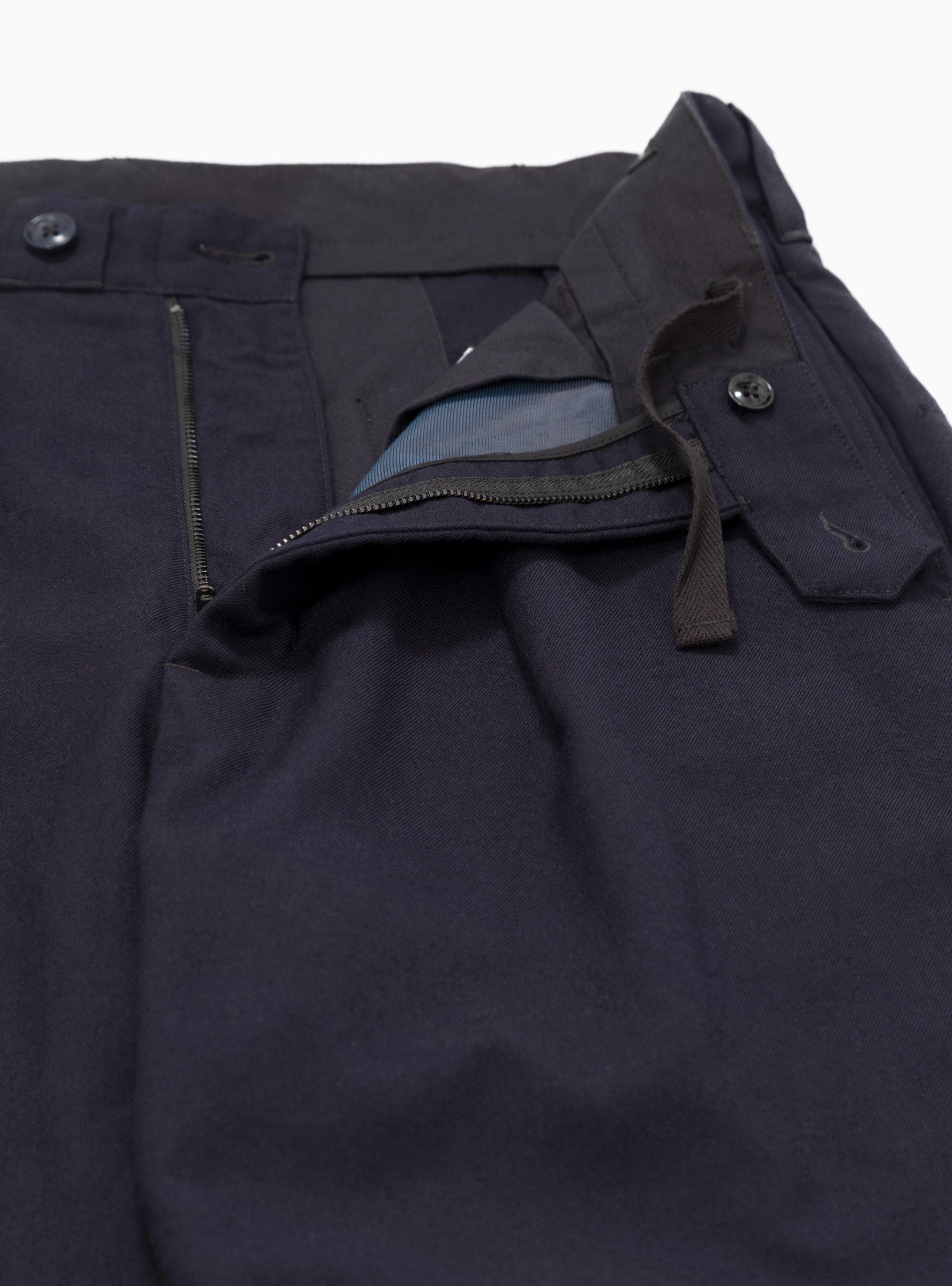 Carlyle Uniform Wool Serge Trousers Dark Navy by Engineered