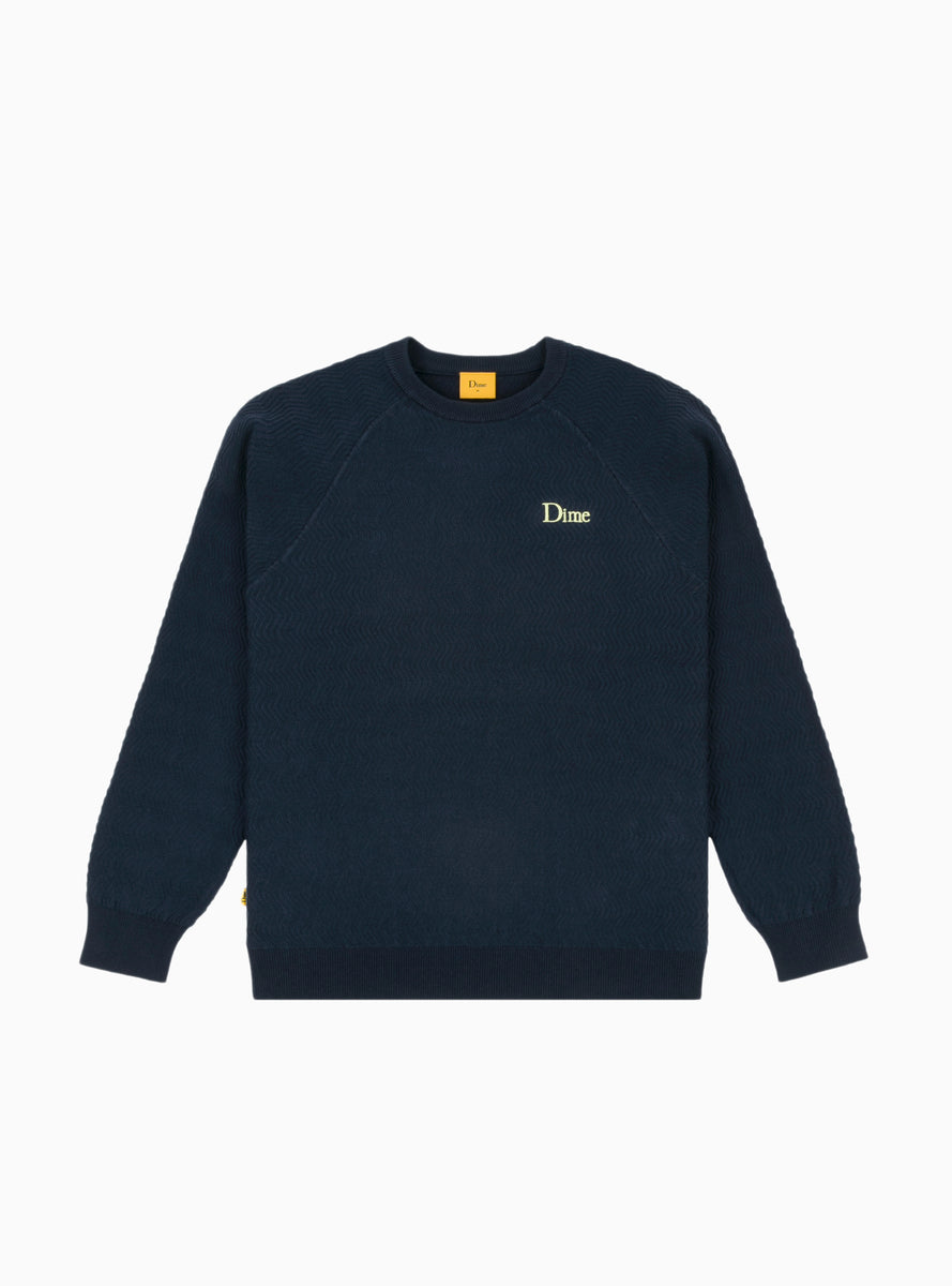 Wave Cable Knit Sweater Navy by Dime | Couverture & The Garbstore