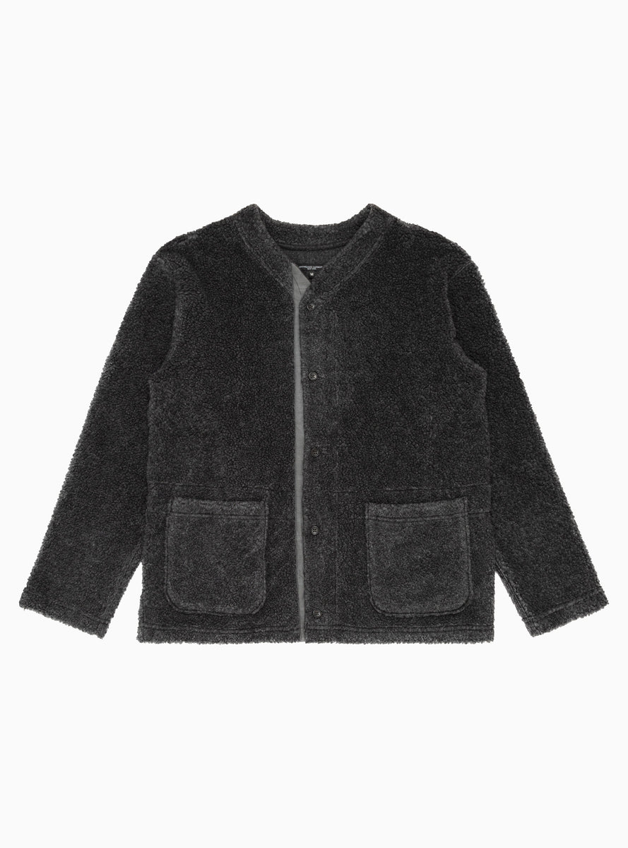 Poly Shaggy Wool Cardigan Jacket Charcoal by Engineered Garments