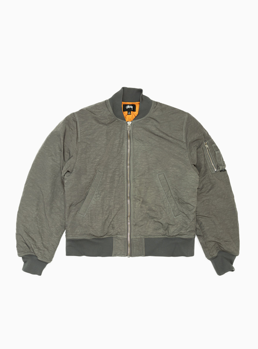 Dyed Nylon Bomber Jacket Charcoal by Stüssy | Couverture & The