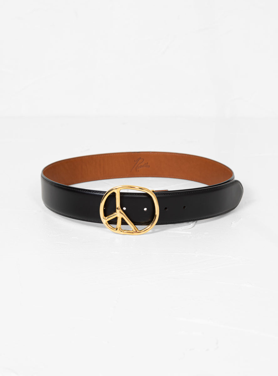 Peace Buckle Leather Belt Black by Needles | Couverture