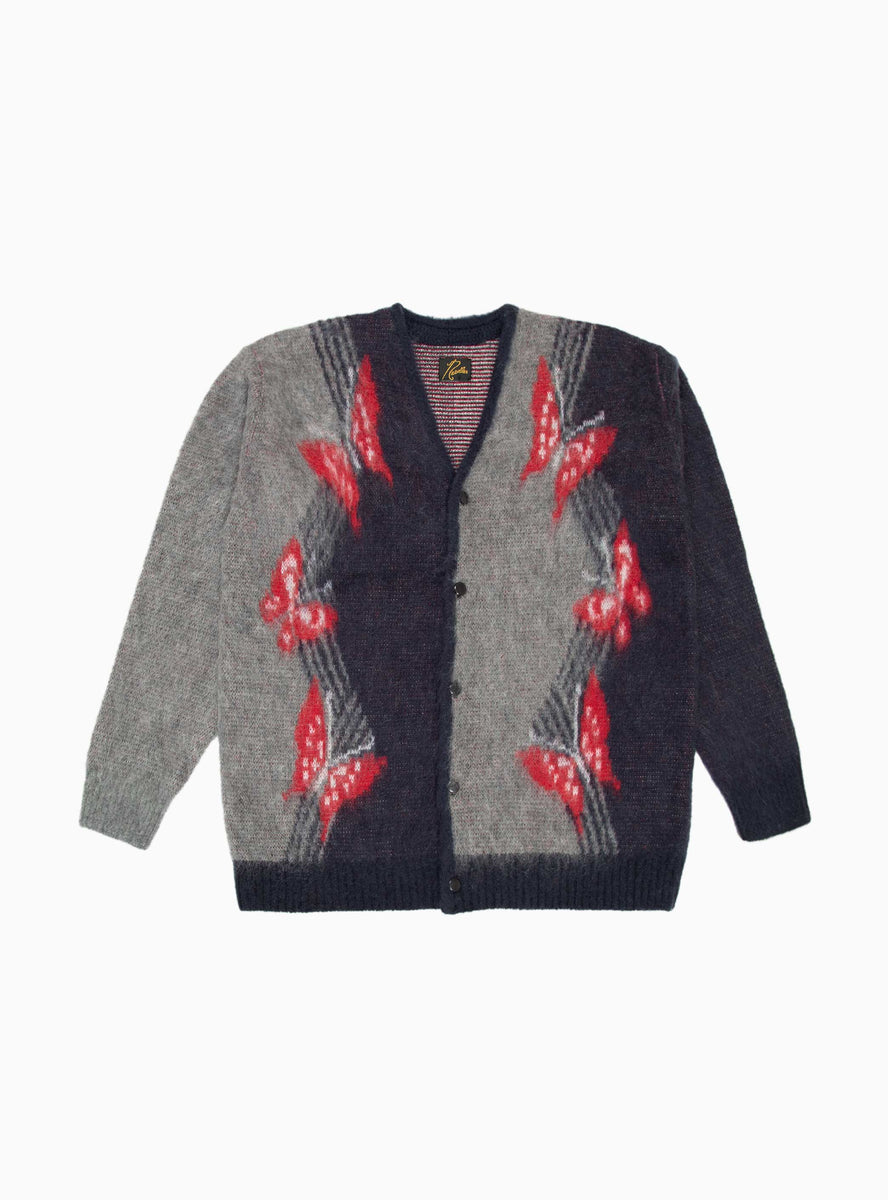 Papillon Mohair Cardigan Navy & Grey by Needles | Couverture