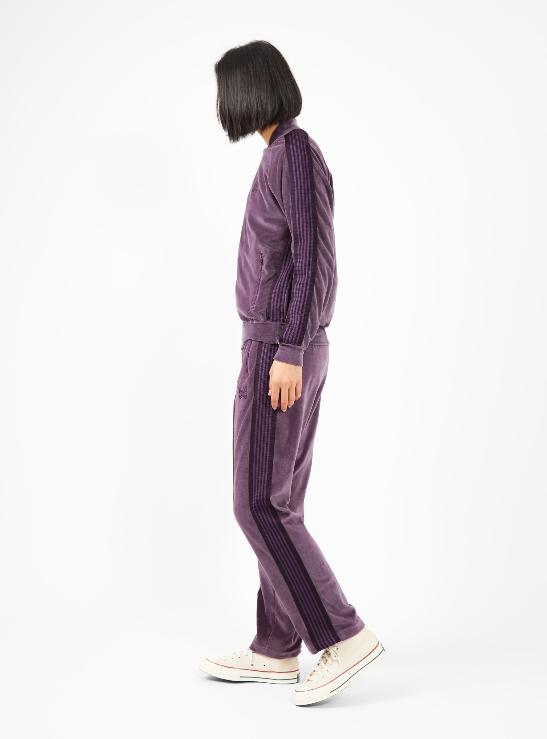 Narrow Velour Track Pants Purple by Needles