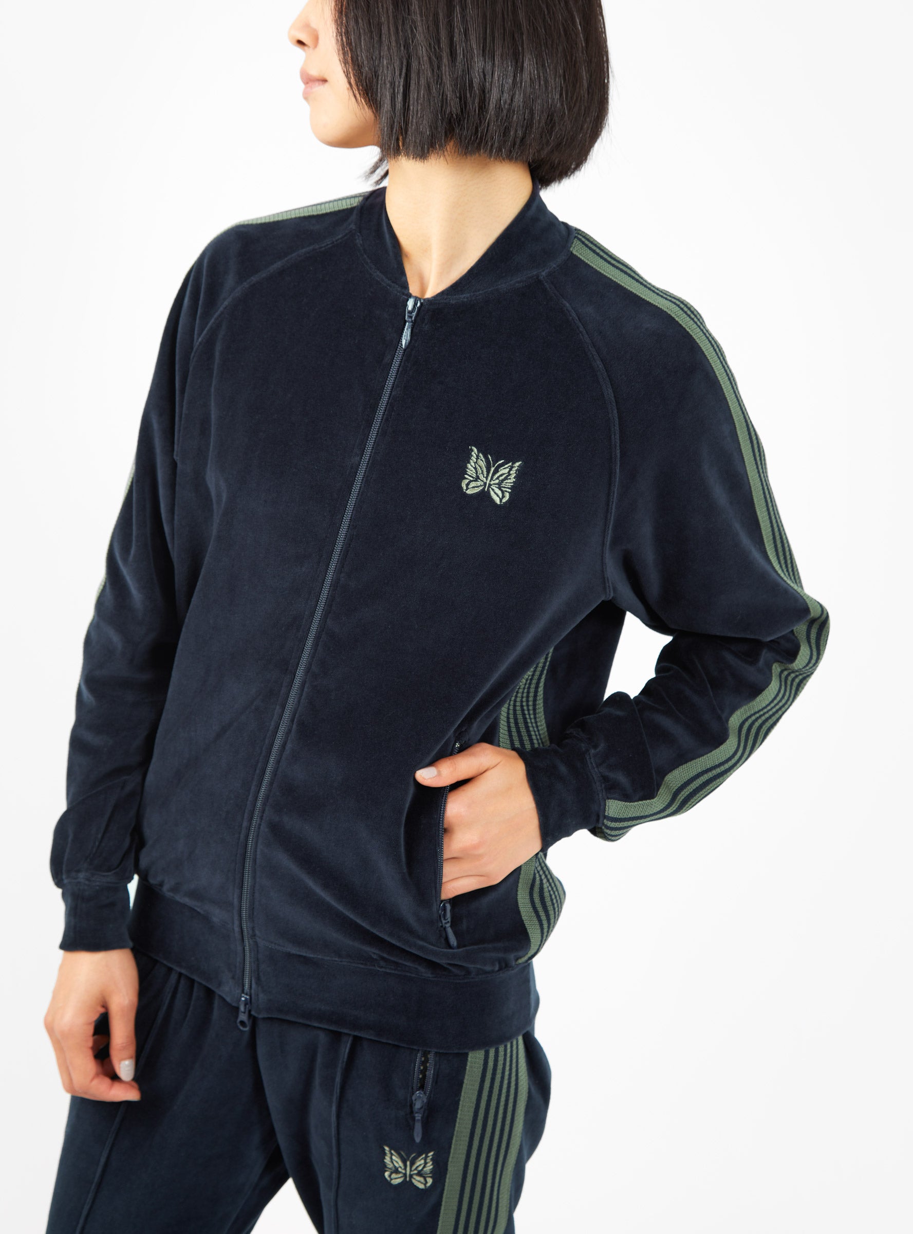 Velour Track Jacket Navy