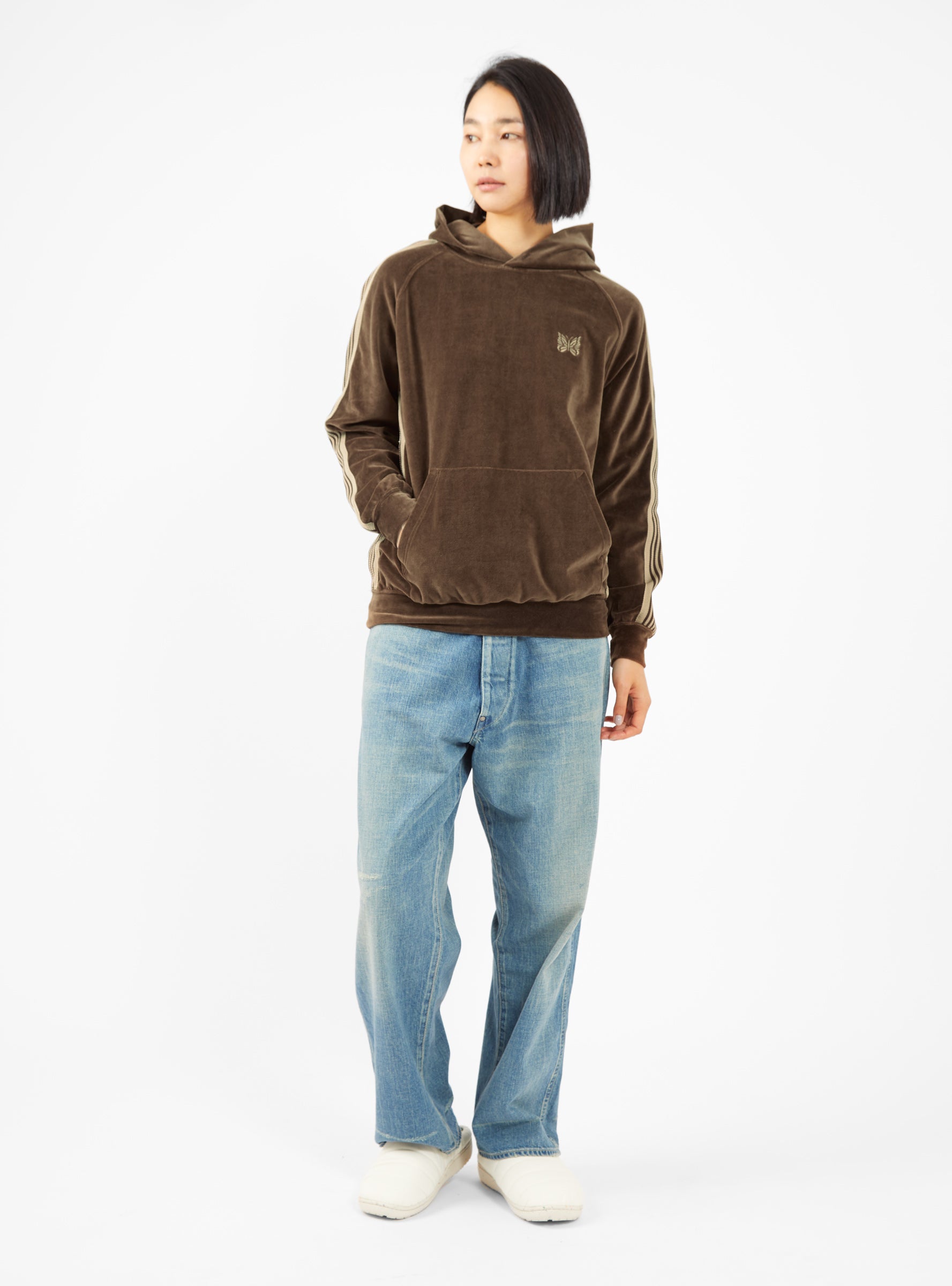 Velour Track Hoodie Brown by Needles | Couverture & The