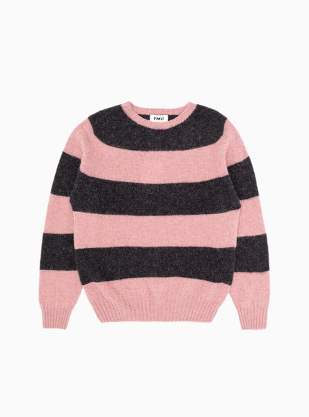 Suedehead Sweater Pink & Charcoal Stripe