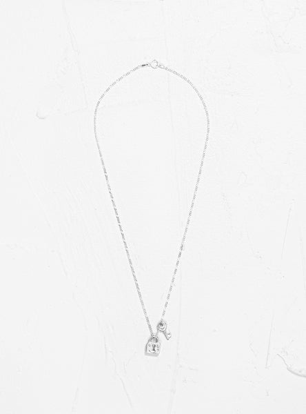 Alec Doherty Sterling Silver Lock & Key Pendant Necklace