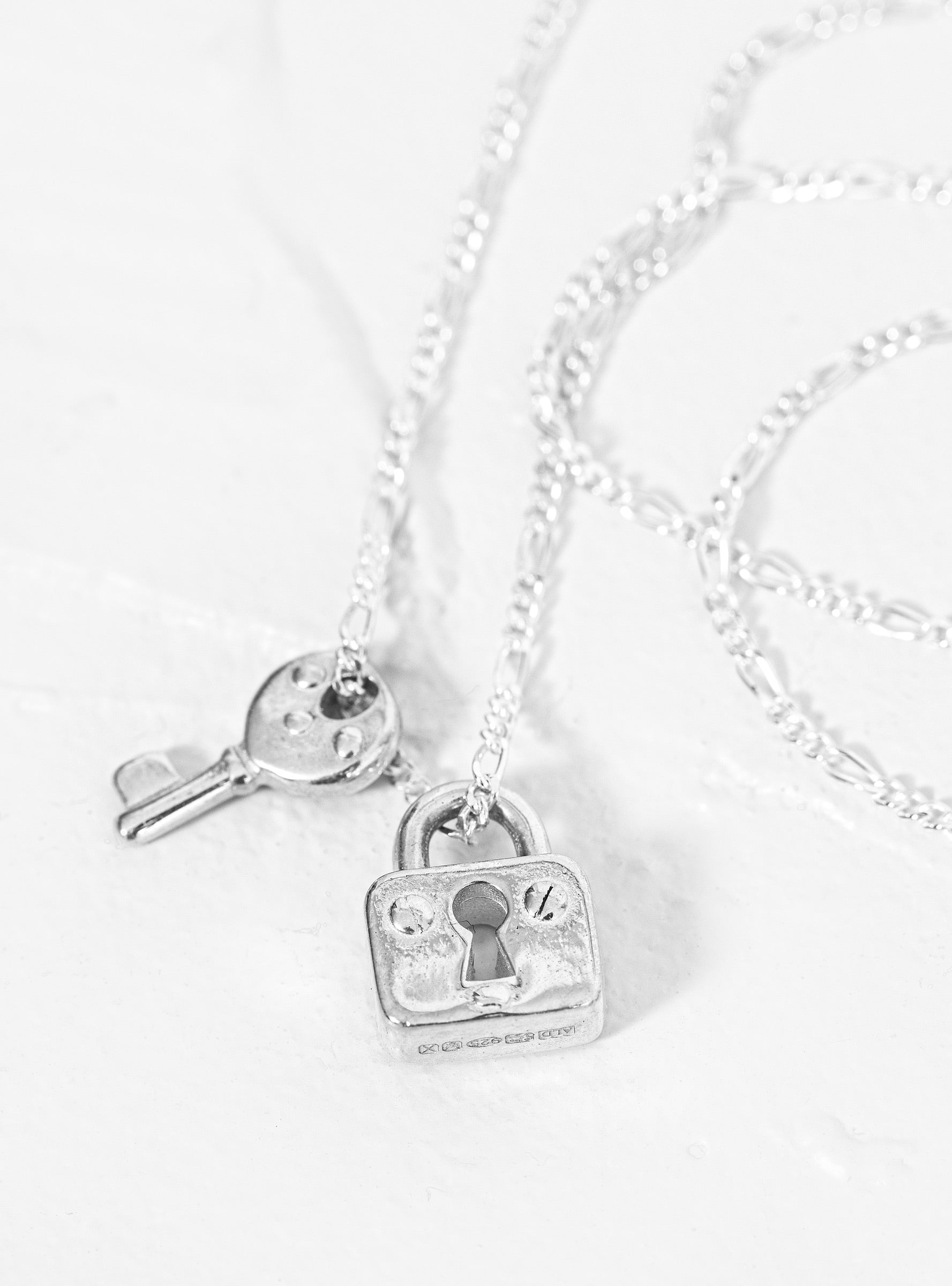 Alec Doherty Sterling Silver Lock & Key Pendant Necklace