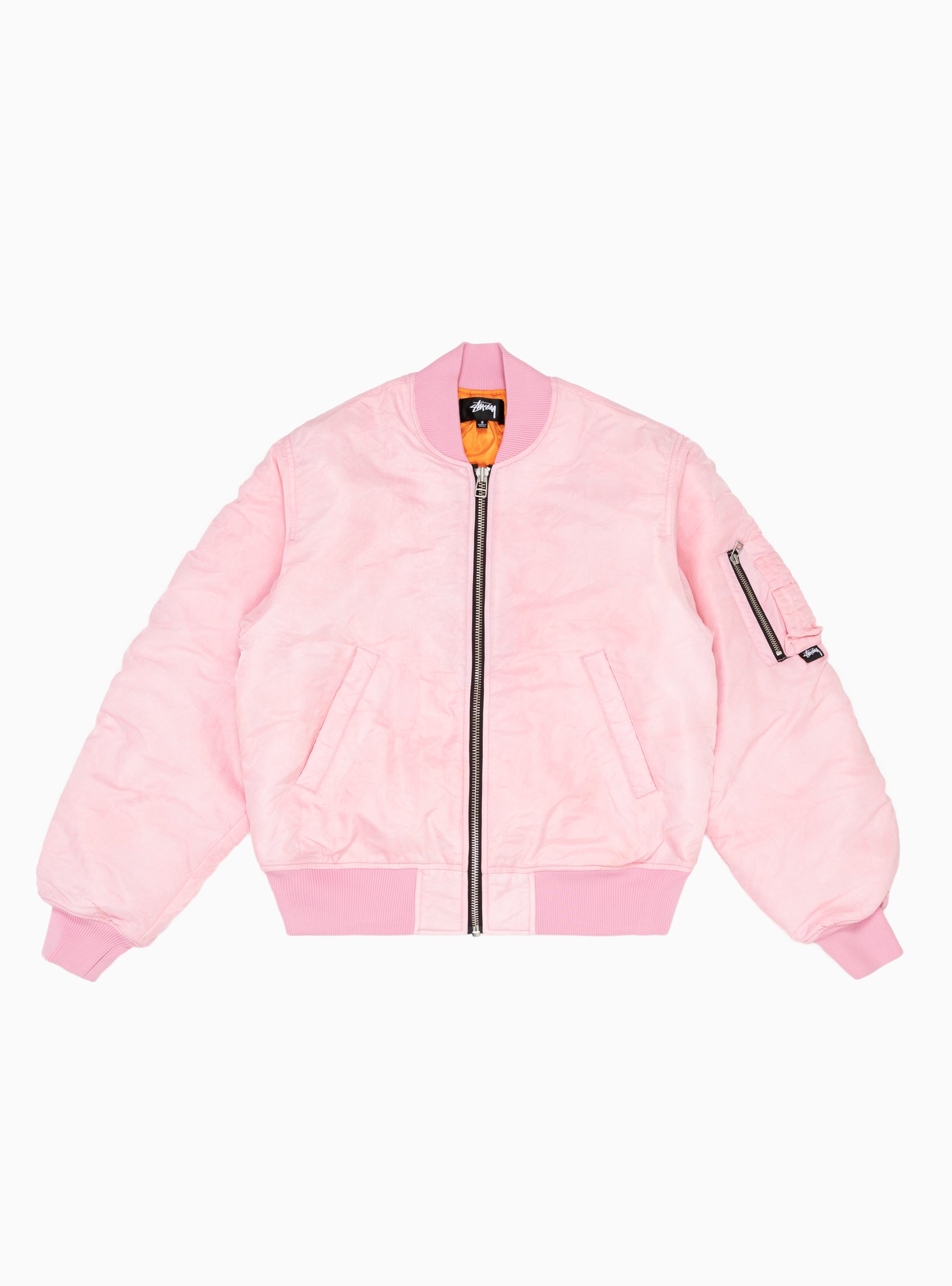 Dyed Nylon Bomber Pink