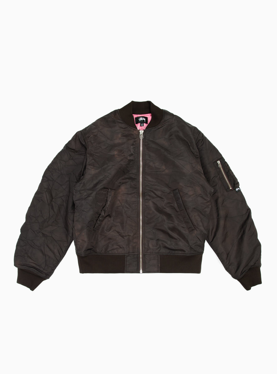 Dyed Nylon Bomber Jacket Brown by Stüssy | Couverture & The Garbstore