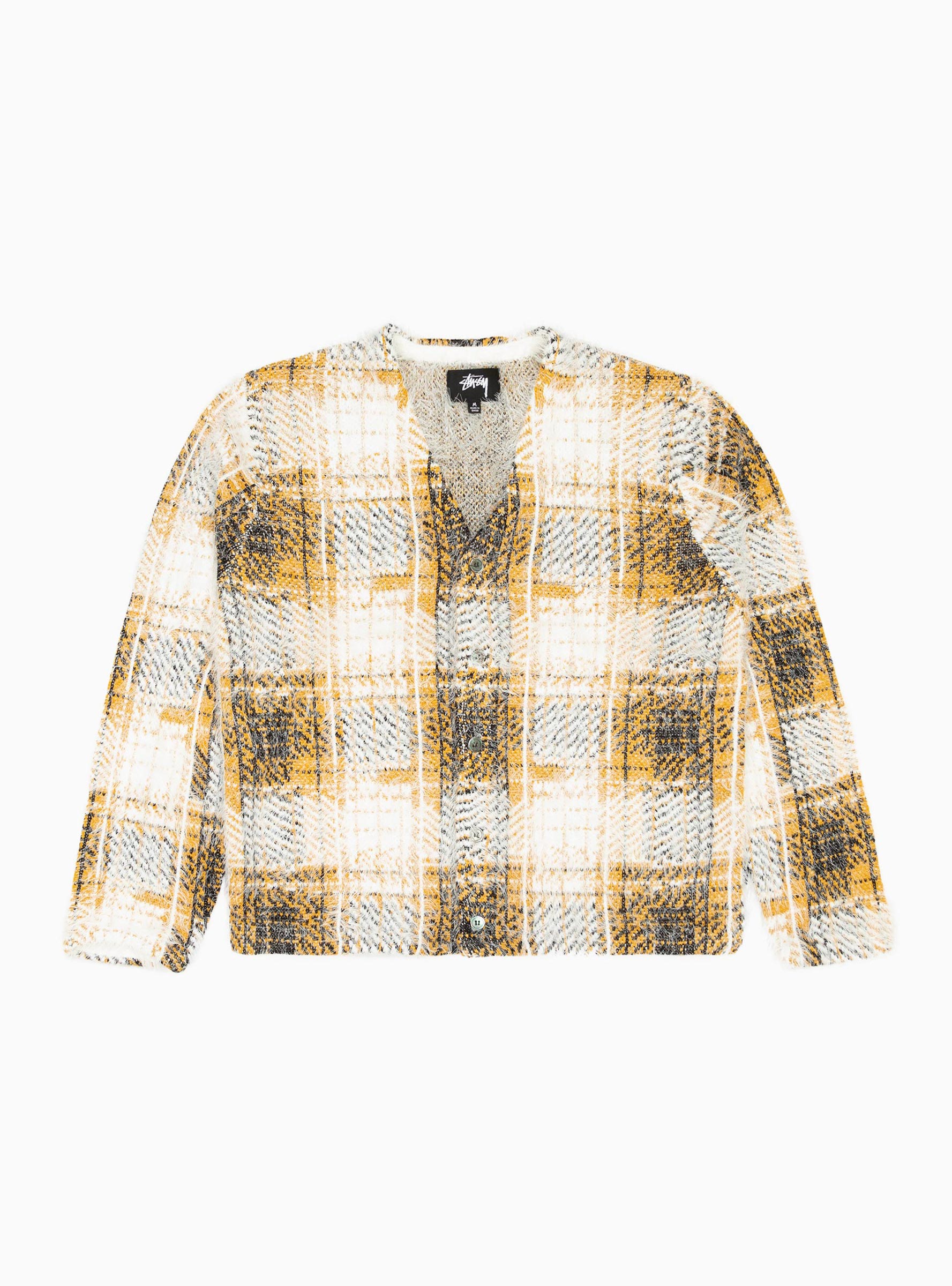 Hairy Plaid Cardigan Gold by Stüssy | Couverture & The Garbstore