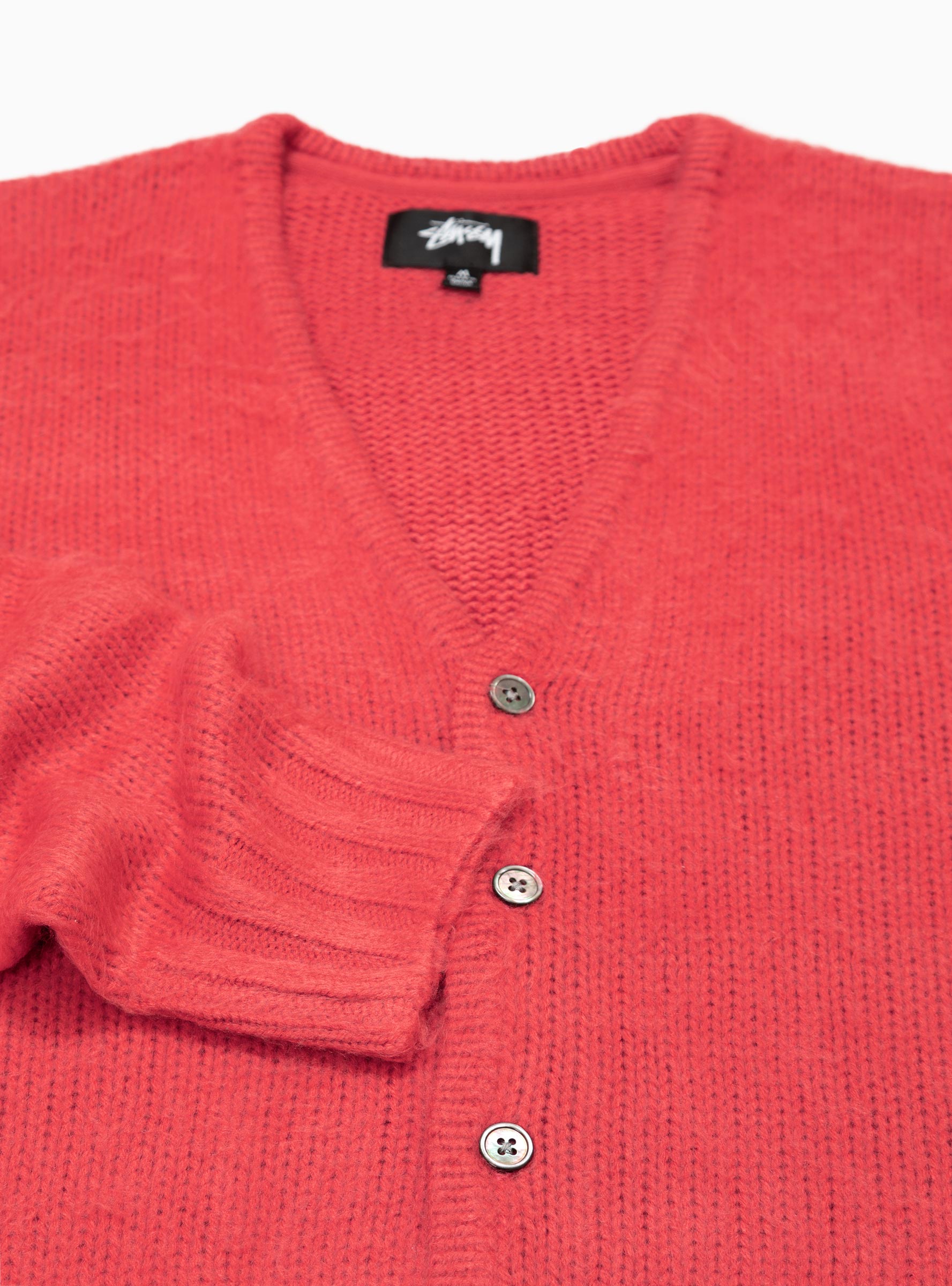 Brushed Cardigan Red