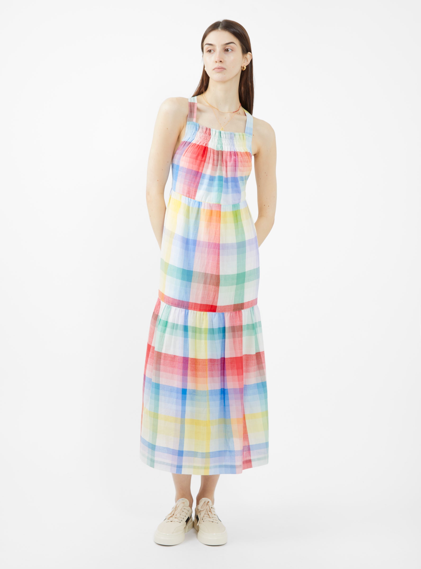 Bloom Handwoven Check Long Dress Multi by Mii Collection | Couverture ...