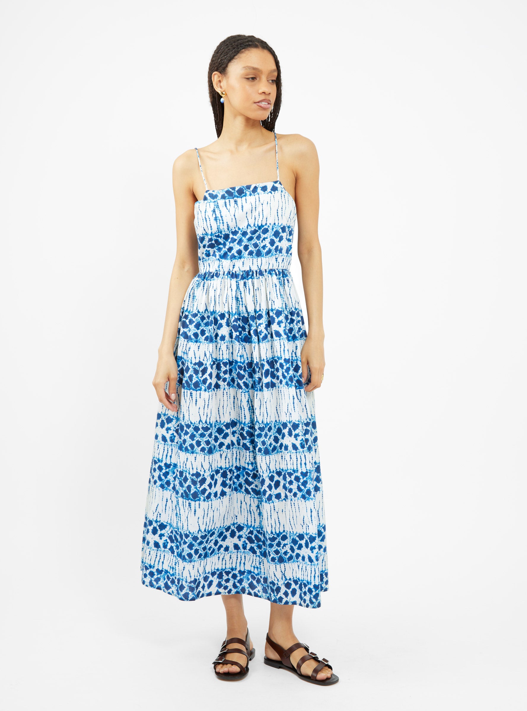 Evora Spaghetti Maxi Dress Blue Shibori by Apiece Apart | Couverture ...