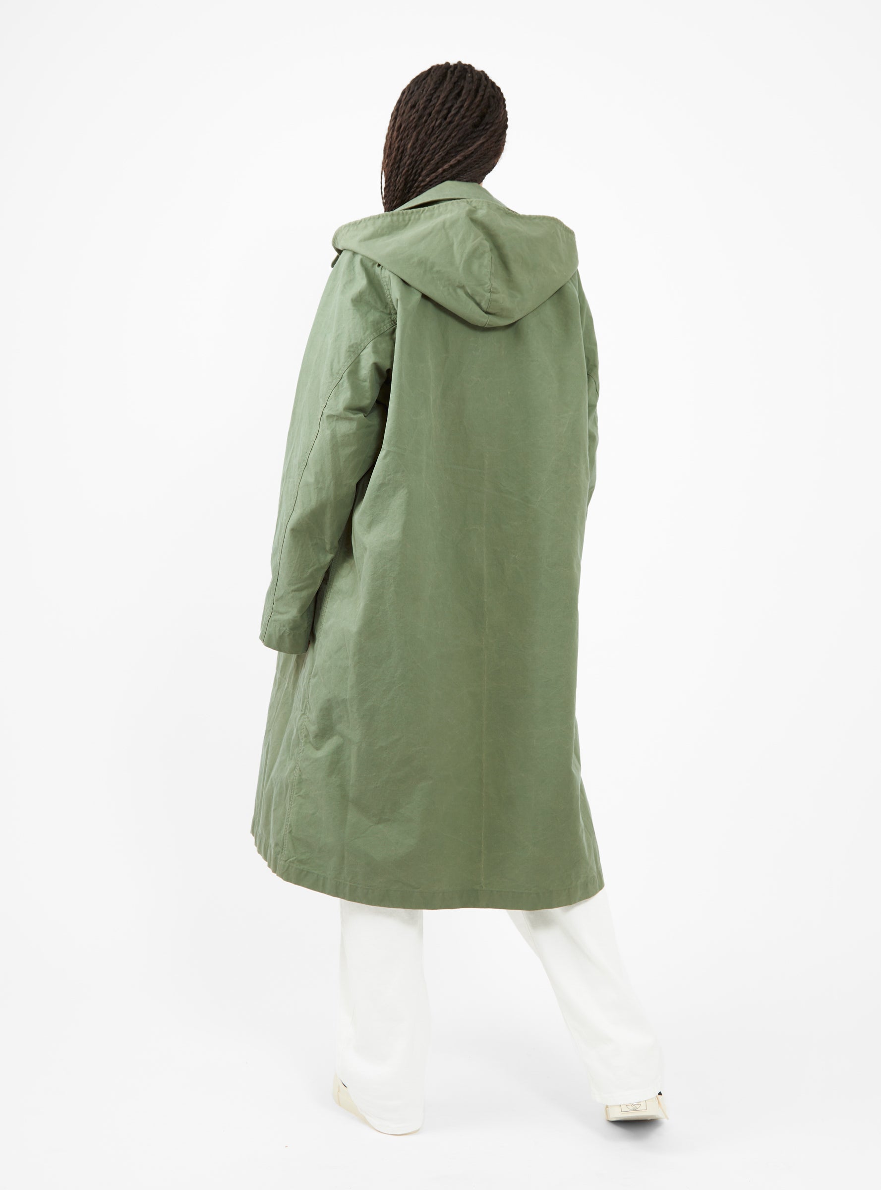 Army Waxed Cotton Trench Coat Marshal Green by Girls of Dust ...