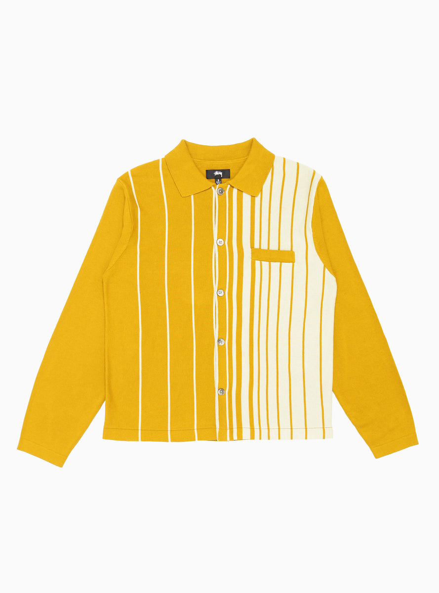 Striped Knit Shirt Mustard Yellow by Stüssy | Couverture & The