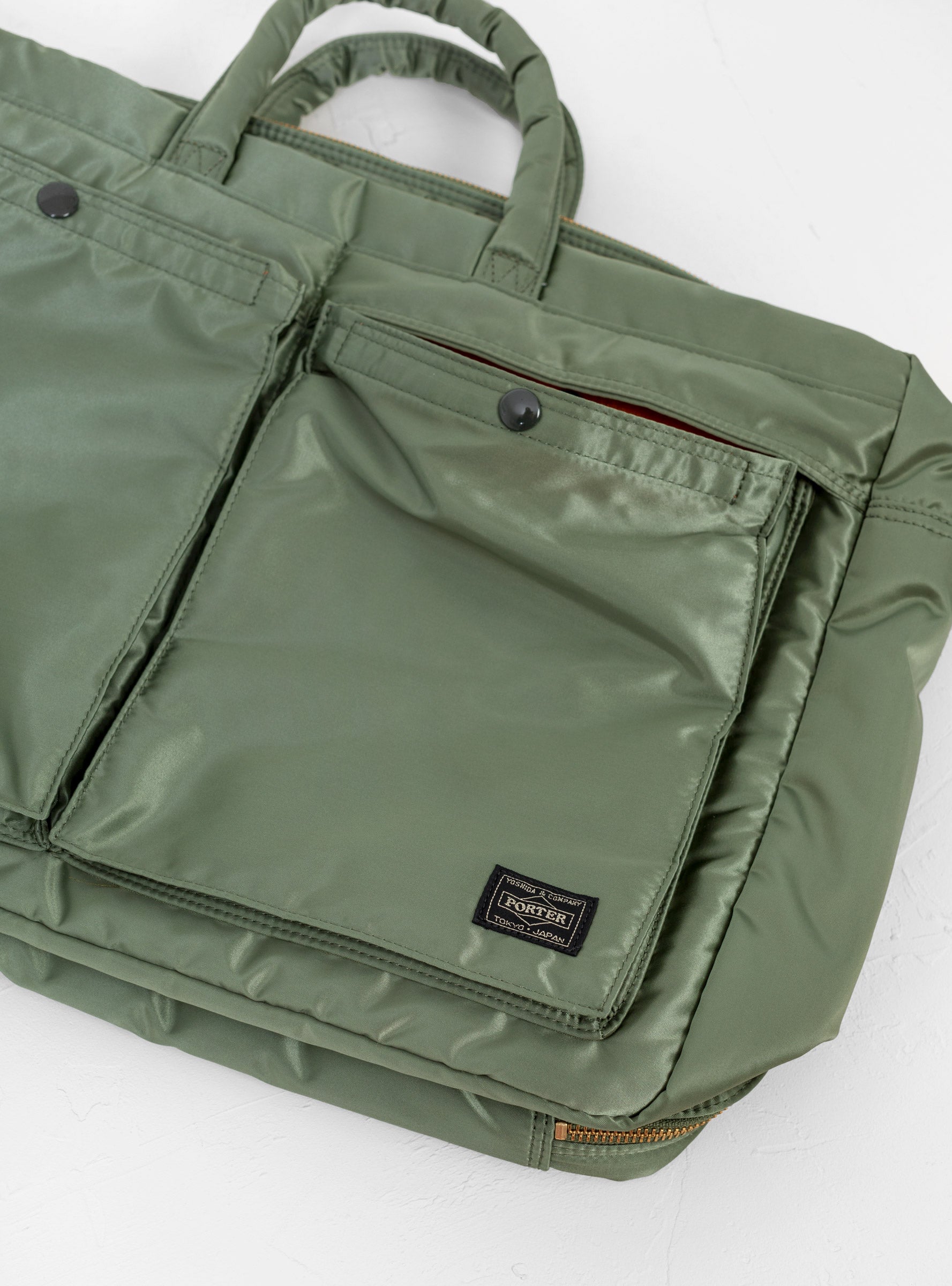 TANKER 2-Way Overnight Briefcase Sage Green by Porter Yoshida & Co