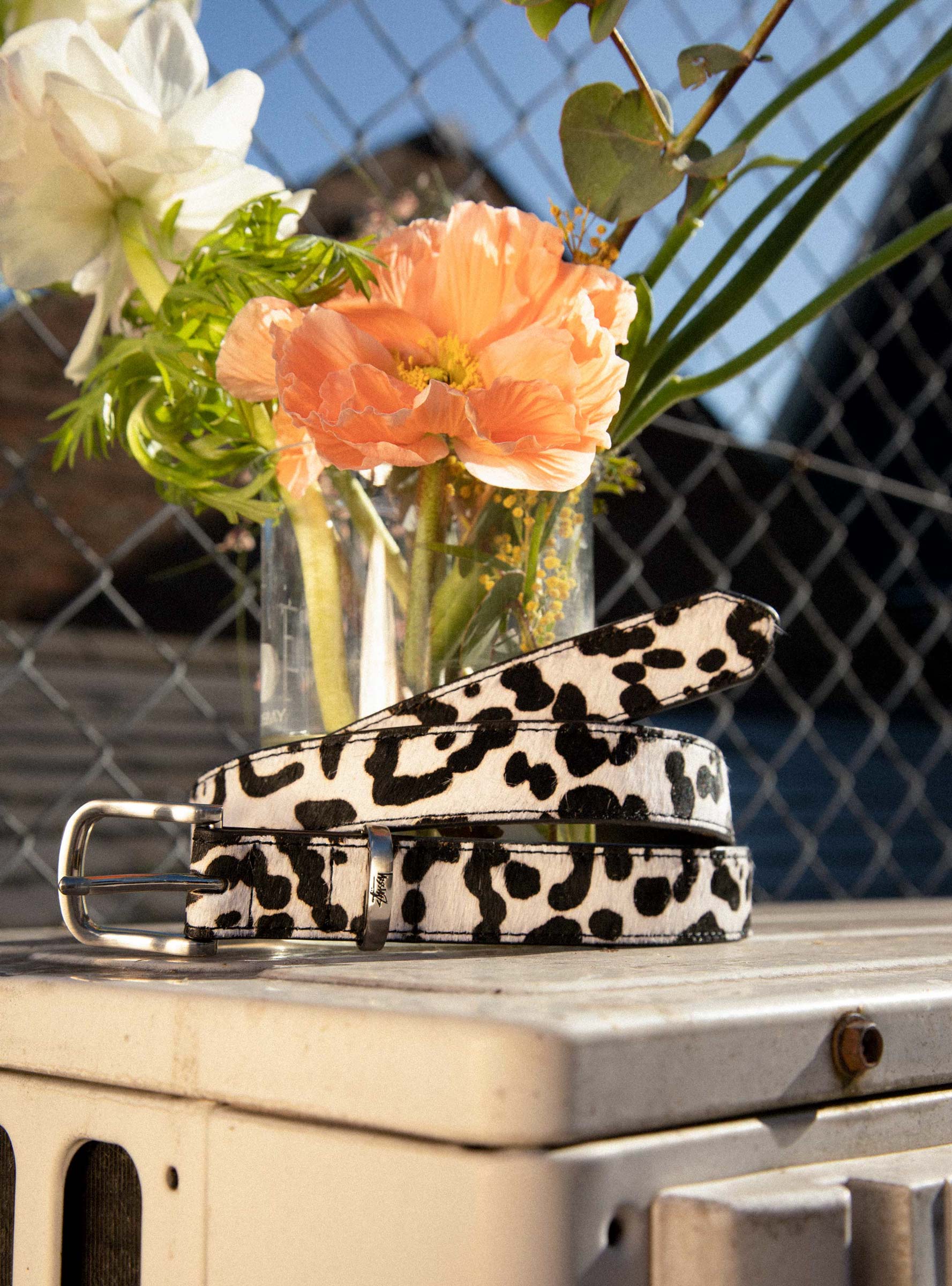 STUSSY ANIMAL PRINT DRESS BELT-